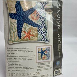 New Dimensions Needlepoint Starfish Pillow Picture